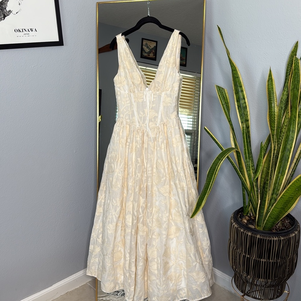 House of CB 'Emmelina' Vintage Ivory Floral Embroidered Corset Sundress NWOT - Picture 6 of 9